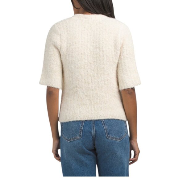 GREIGE Bow Short Sleeve Cardigan - Picture 2 of 3